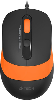 Мышь A4Tech Fstyler FM10S черный/оранжевый оптическая (1600dpi) silent USB (3but) - 790 руб.