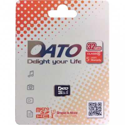 Флеш карта microSDHC 32Gb Dato  Class10 DTTF032GUIC10 w/o adapter - 390 руб.