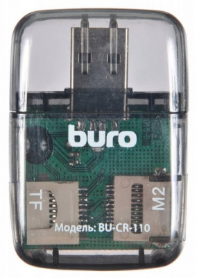 Картридер USB 2.0 Buro BU-CR-110 черный - 200 руб.