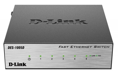 Коммутатор D-Link DES-1005D/O2B 5x100Mb неуправляемый - 834 руб.