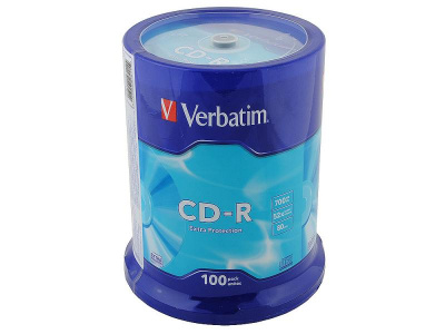CD-R 80min 700Mb Verbatim 52xSpeed (100шт. в "банке") - 1 590 руб.
