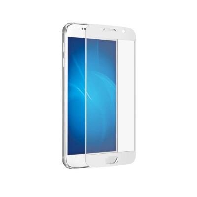 Закаленное стекло с цветной рамкой (fullscreen) для Samsung Galaxy A3 (2017) DF sColor-15 (white) - 590 руб.