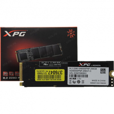 SSD M.2 2280 256Gb A-Data XPG SX6000 Pro ASX6000PNP-256GT-C, PCI-E x4, 1200/2100 Мб/с, 3D TLC - 3 190 руб.
