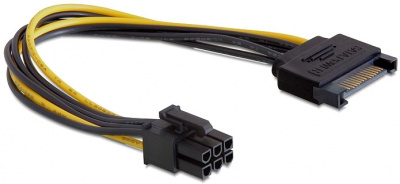 Разветвитель питания Cablexpert CC-PSU-SATA, SATA-]PCI-Express 6pin, для подключения в/к PCI-Е (6pin - 90 руб.