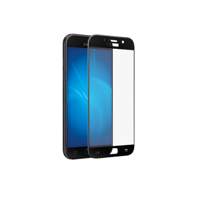 Закаленное стекло с цветной рамкой (fullscreen) для Samsung Galaxy A3 (2017) DF sColor-15 (black) - 590 руб.