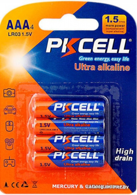 Батарейки LR3/AAА PKCELL Alkaline (4шт.) - 90 руб.
