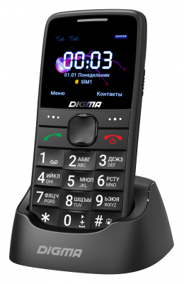 Мобильный телефон Digma S220 Linx 32Mb черный моноблок 2Sim 2.2" 176x220 0.3Mpix GSM900/1800 MP3 FM - 2 289 руб.