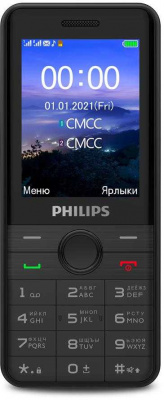 Мобильный телефон Philips E172 Xenium черный моноблок 2Sim 2.4" 240x320 0.3Mpix GSM900/1800 FM micro - 2 238 руб.