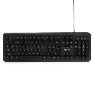 Клавиатура с подстветкой Gembird KB-200L, USB, черный, 104 клавиши,  доп. функции (Fn),  подсветка с - 850 руб.