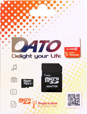 Флеш карта microSDXC 64Gb Dato Class10 DTTF064GUIC10 + adapter - 790 руб.