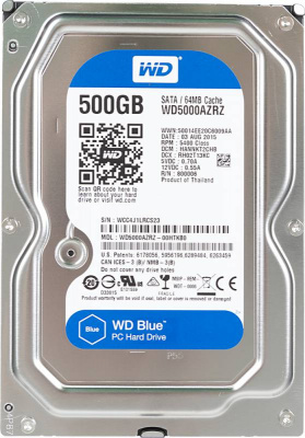 Жесткий диск WD Original SATA-III 500Gb WD5000AZRZ Blue (5400rpm) 64Mb 3.5" - 2 775 руб.