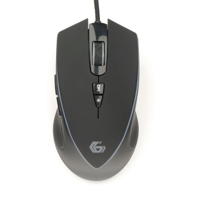 Мышь игровая Gembird MG-800, USB, чёрн., 3200DPI, 7 кн., рег. подсв., каб. тканевый 1.8 м - 750 руб.