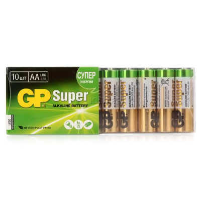 Батарейки LR6/AA GP Super Alkaline 15A (10шт.) - 280 руб.