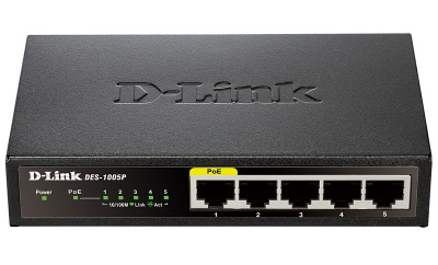 Коммутатор D-Link DGS-1005P/A1A 5G 1PoE 15.4W неуправляемый - 2 826 руб.