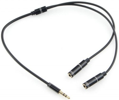 Кабель аудио разветвитель Cablexpert CCAB-02-35MY-0.2MB. 3.5 джек (M)/2х 3.5 джек (F), черный, 0.2м, - 200 руб.