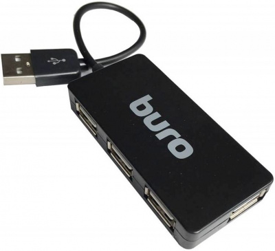 Внешний USB-Hub Buro BU-HUB4-U2.0-Slim 4порт. черный - 250 руб.