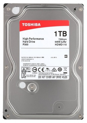 Жесткий диск 1 Tb Toshiba HDWD110UZSVA P300 (3.5", SATA3 , 7200rpm, 64Mb) - 2 890 руб.