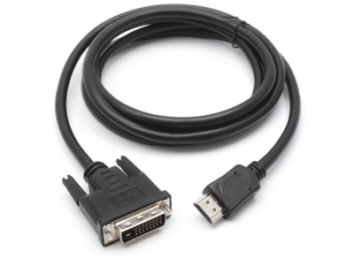 Кабель HDMI -] DVI 1.8м Cablexpert CC-HDMI-DVI-6, 19M/19M, single link, черный, позол.разъемы, экран - 250 руб.