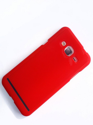 Накладка задняя для SAMSUNG Galaxy A5 (2016), с перфорацией, цвет: красный, бархатный, в техпаке - 290 руб.