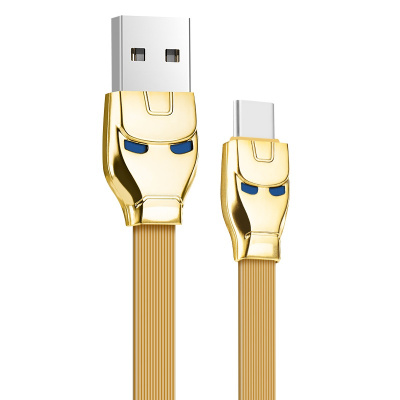 Кабель USB 2.0 HOCO U14 AM/Type-C золотой, 1.2м в форме стального человека с подсветкой - 300 руб.