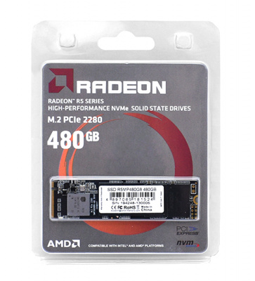SSD M.2 2280 480Gb AMD Radeon R5MP480G8, PCI-E, 1600/2100 Мб/с, 3D TLC - 4 390 руб.